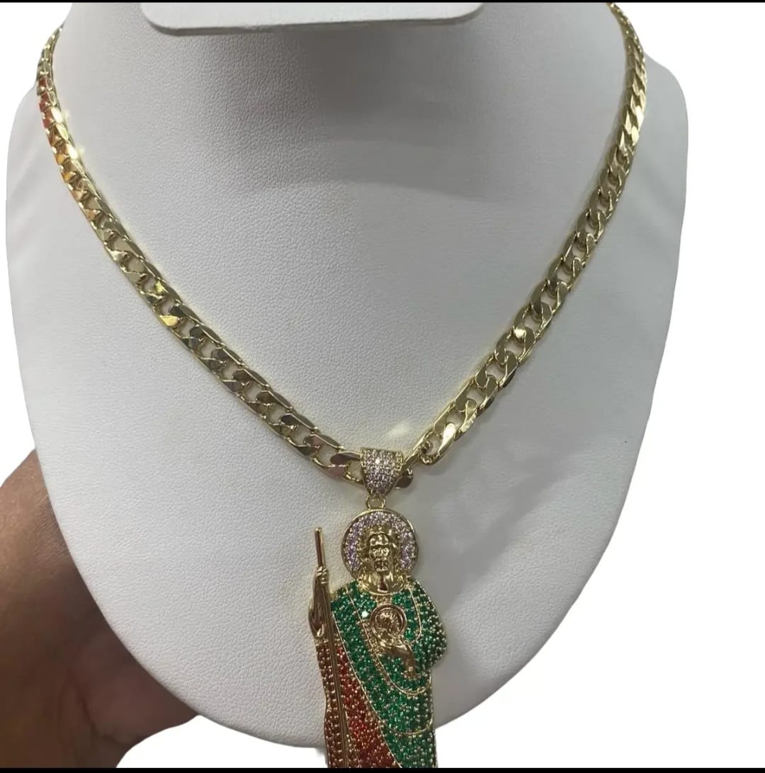 Cuban Necklace With Pendant St Judas