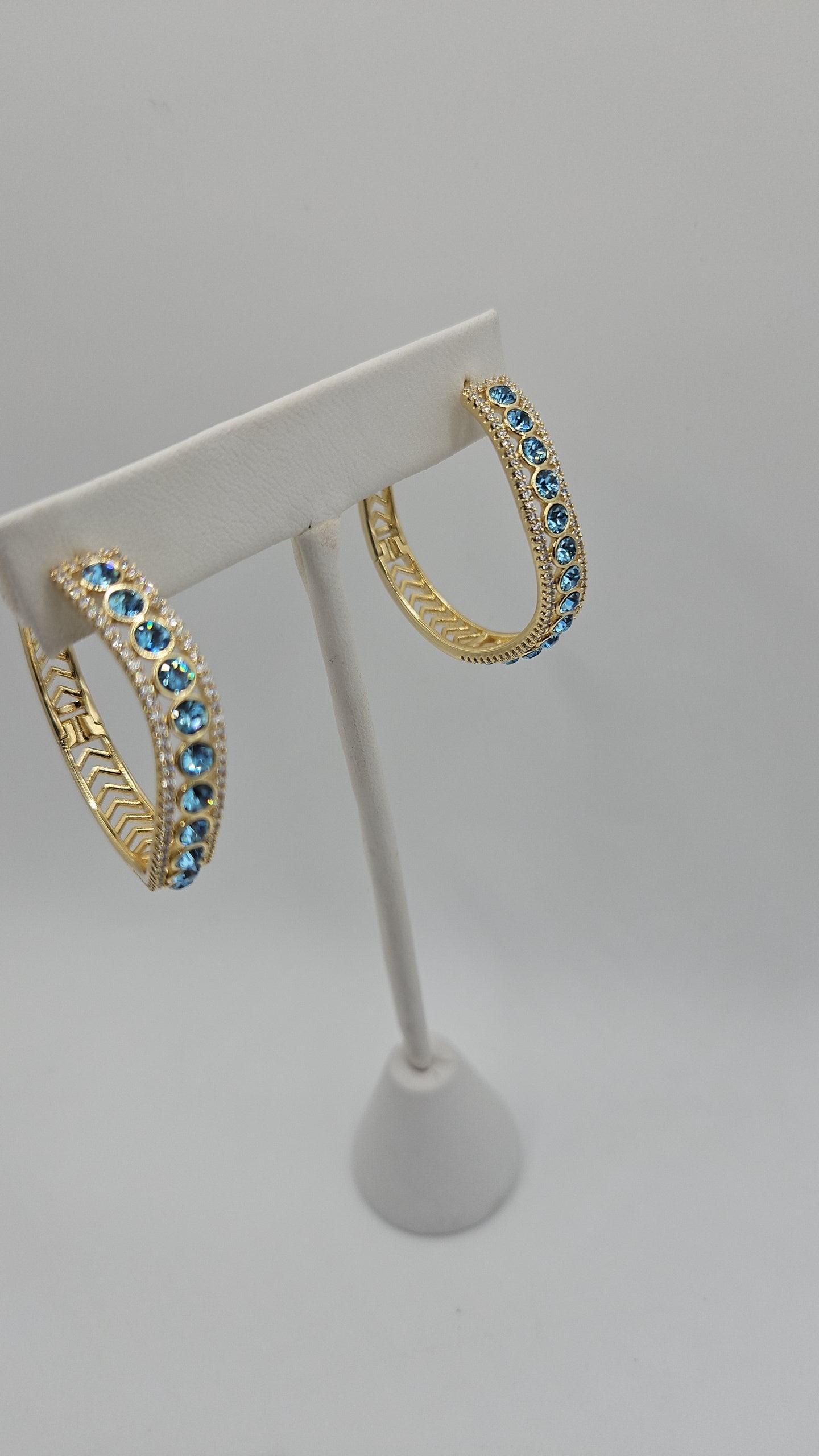 Blue sea earrings hoops