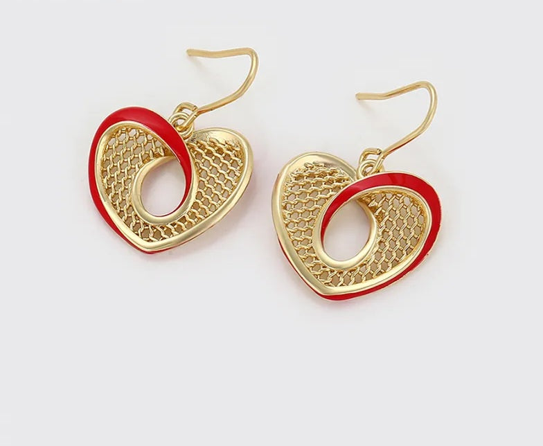 Heart red set with necklace