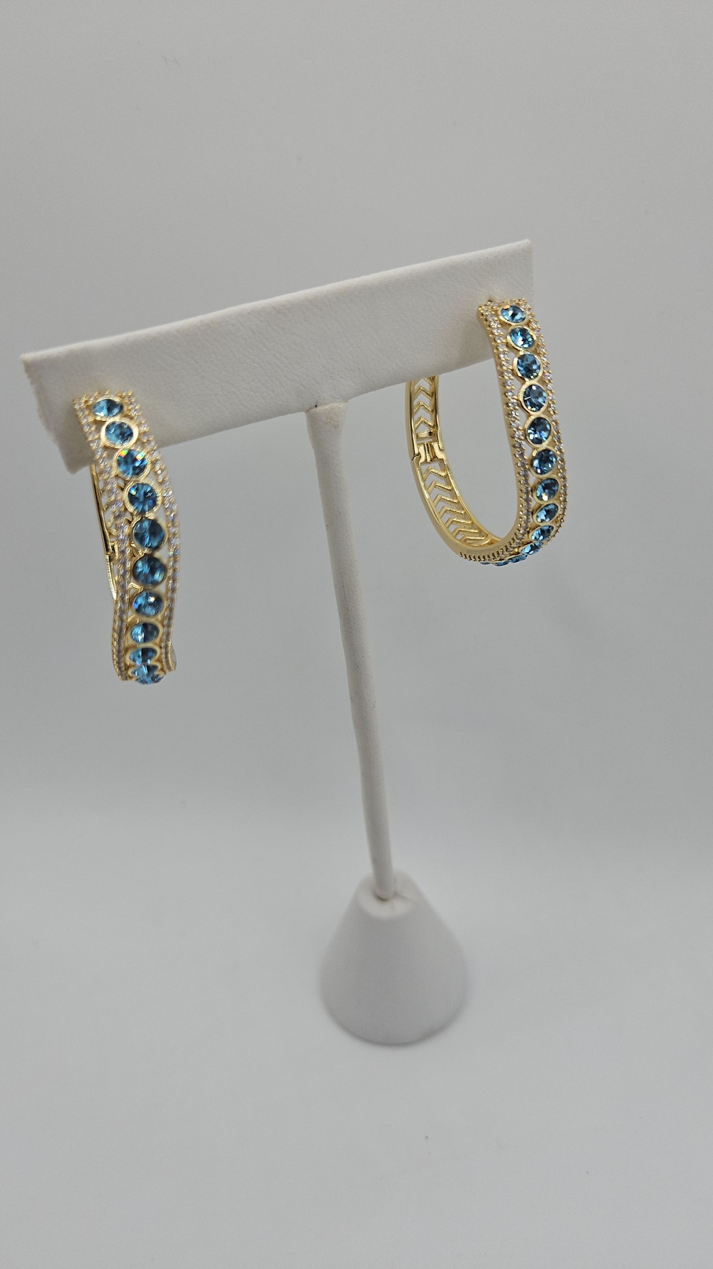 Blue sea earrings hoops