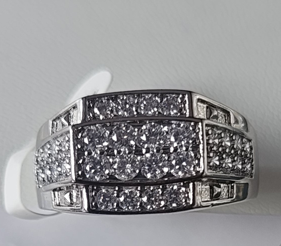 Silver plated ring diamond