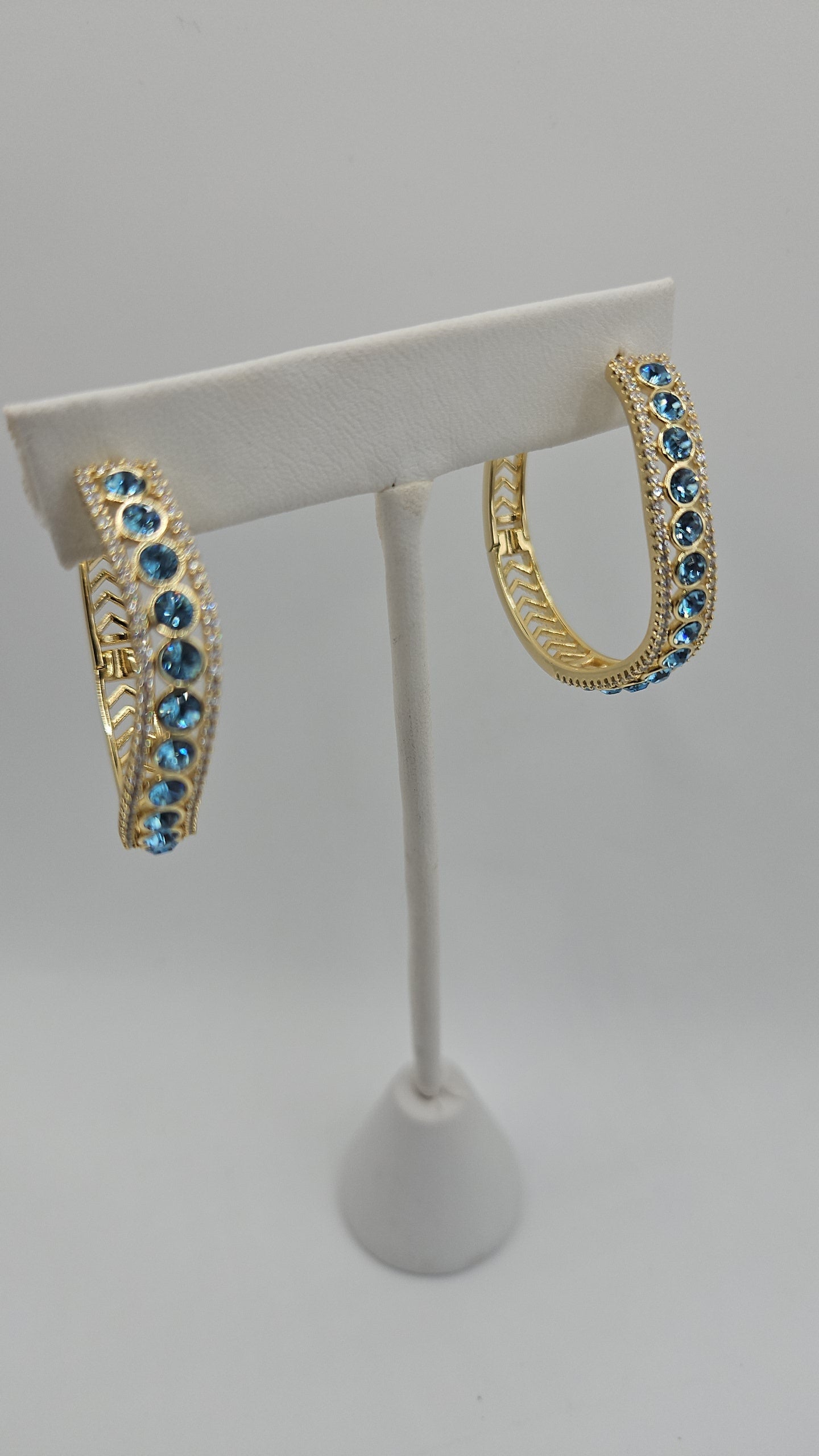 Blue sea earrings hoops